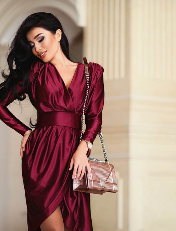 Fitted wrap dress | - Shop Young Designers Coats, Tailor Made Suits, Party  Wear Dresses